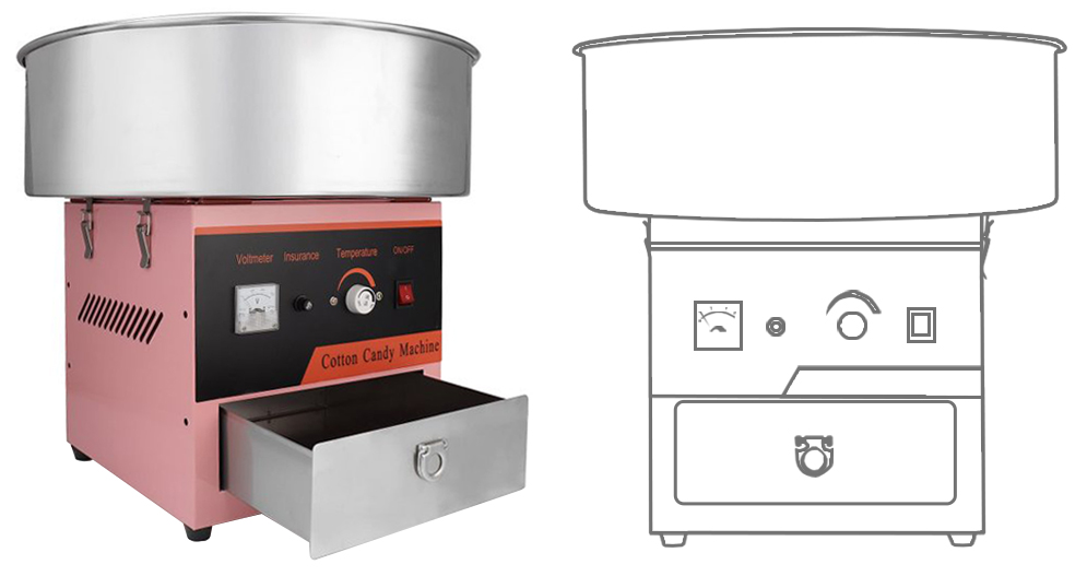 Аппарат для сахарной ваты Hopert PRO-MH-500 — купить в Оборудование для фаст-фуд Hopert