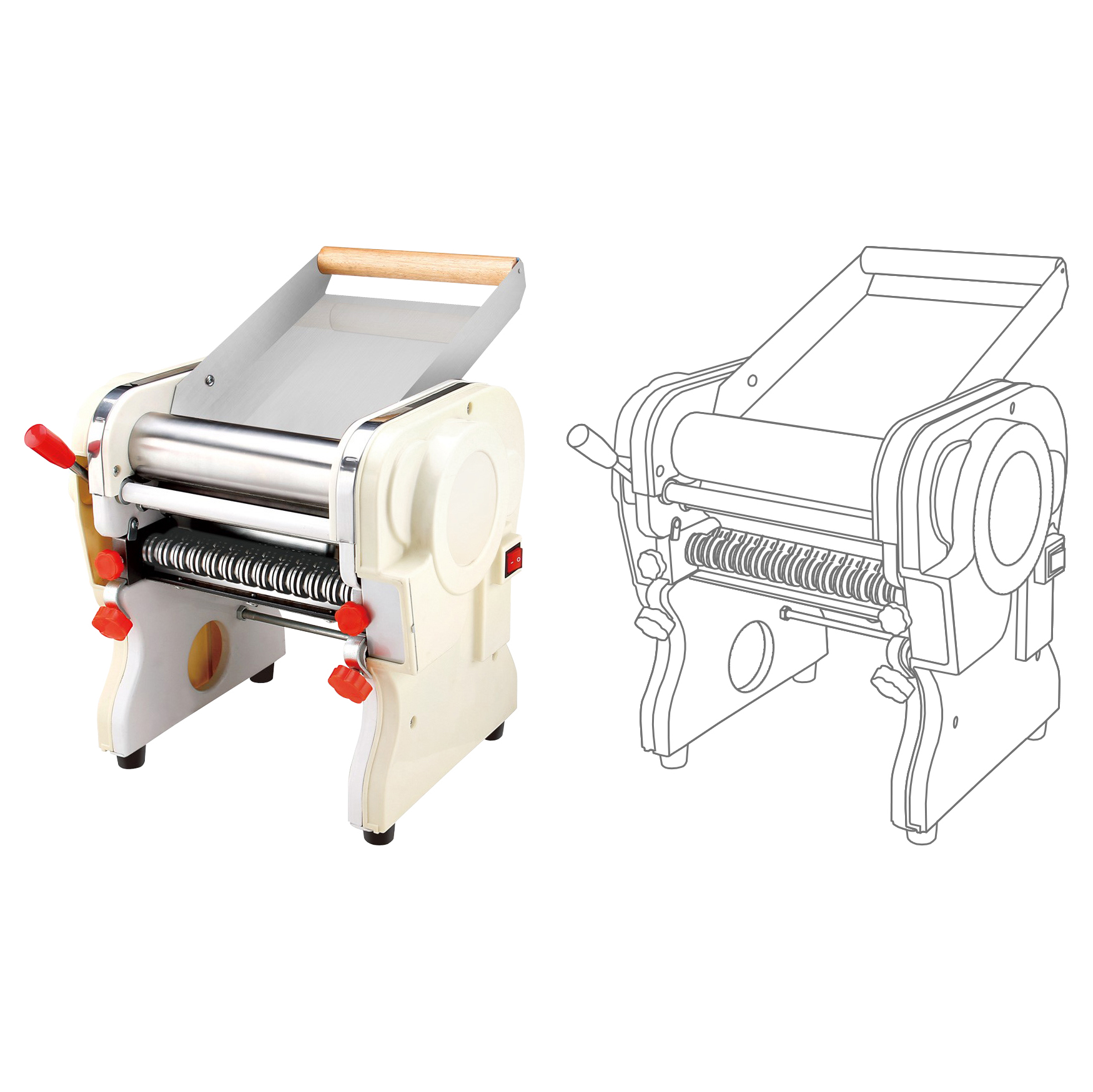 Тестораскатка-лапшерезка Hopert PRO DHH-240C — купить в Тестораскатки-лапшерезки Hopert