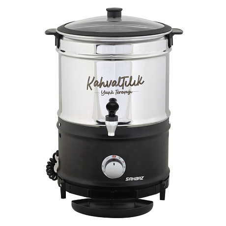 Маслобойка Hopert SHZ-1110A 10л нержавеющая сталь, стеклянная крышка, чёрный корпус